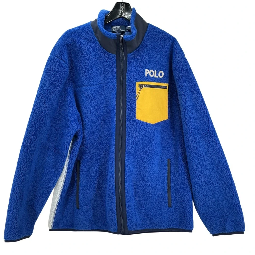 Polo Ralph Lauren Holi Sun Valley Fleece Jacket Mens XXL Blue Ski Graphic New